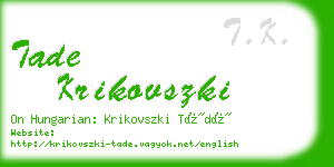 tade krikovszki business card